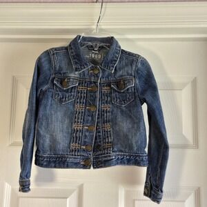 Baby Gap Denim Jean Jacket Little Girl's Size 4 Snap‎ Front Cotton